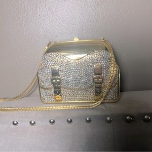 Judith Leiber MINAUDIÈRE Crystal Evening Clutch Rhine GOLD Doctors Bag Satchel